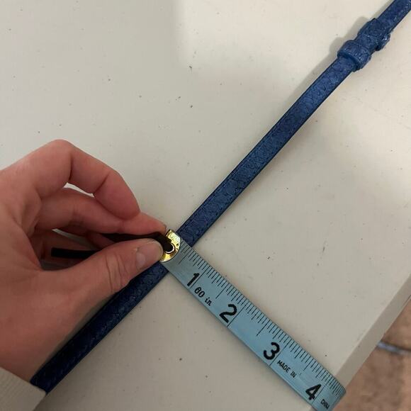 Blue Vegan Leather Adjustable Thin Skinny New York & Co Belt Size XS-Large - Picture 7 of 10